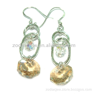 925 sterling silver earring with crystal